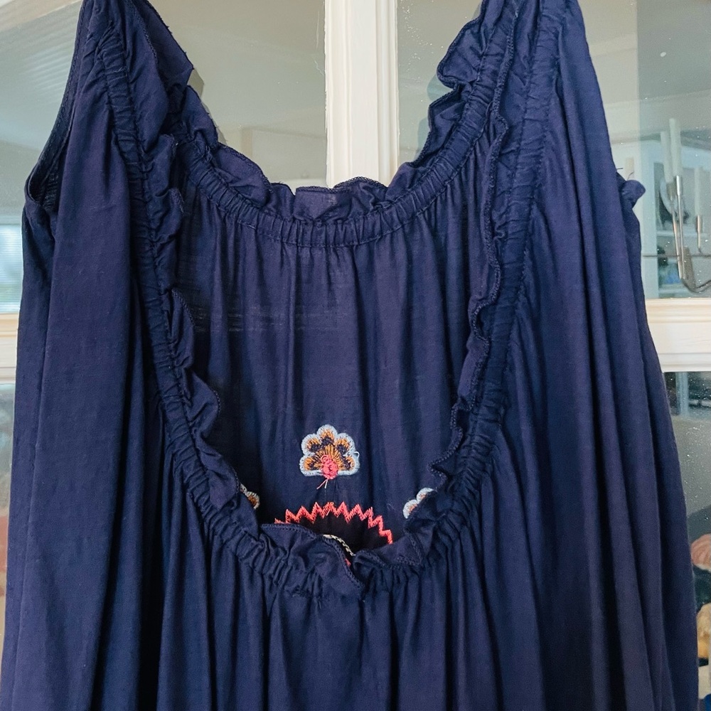 NWOT/Anthropologie The Malika Blue Embroidered Dress/small loose fit/ - Picture 7 of 14